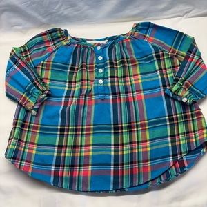 Ralph Lauren Plaid Kids Shirt in Blue and Green